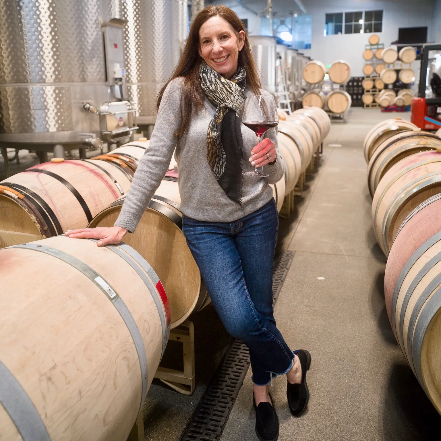 woman in winery