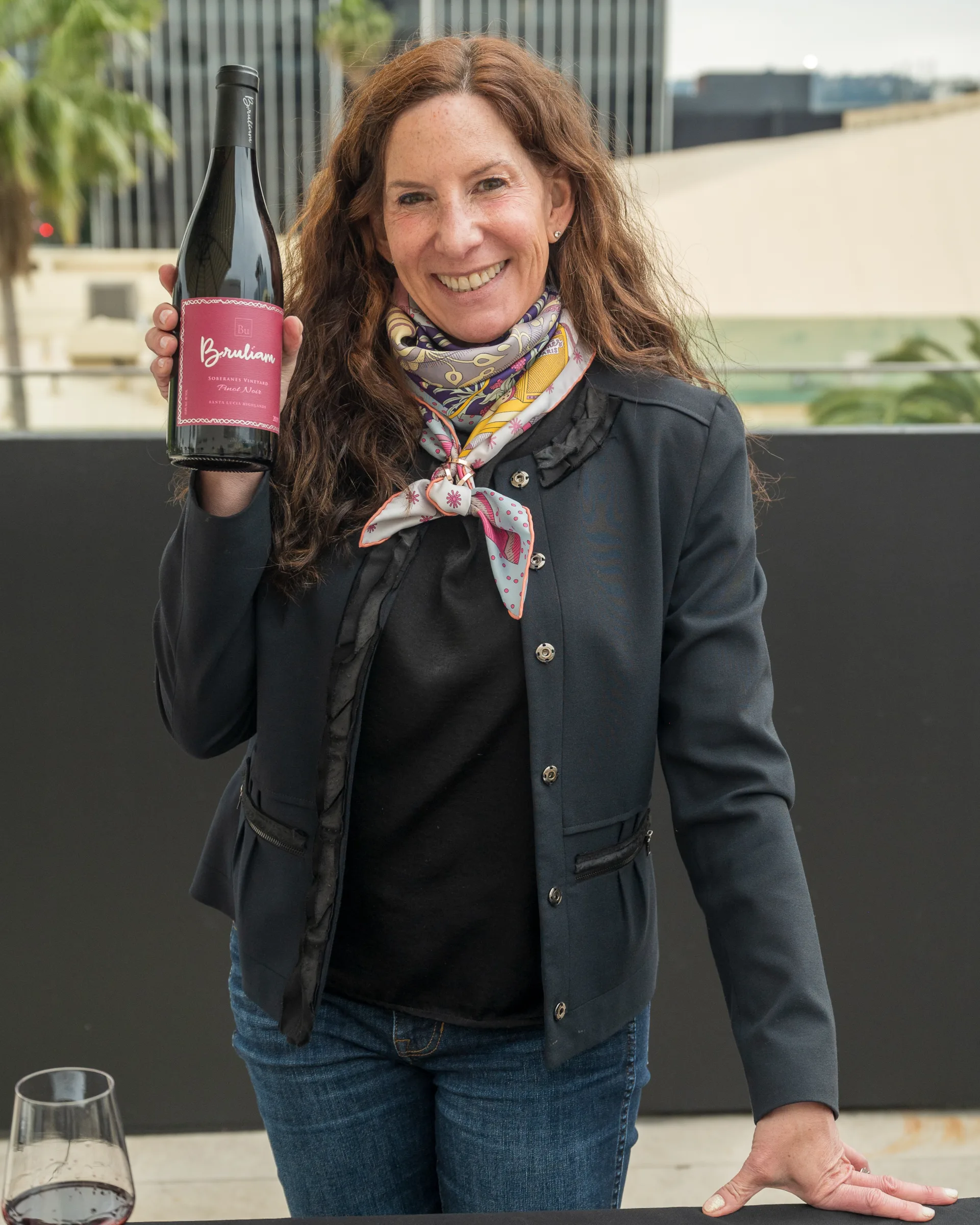 woman with wine