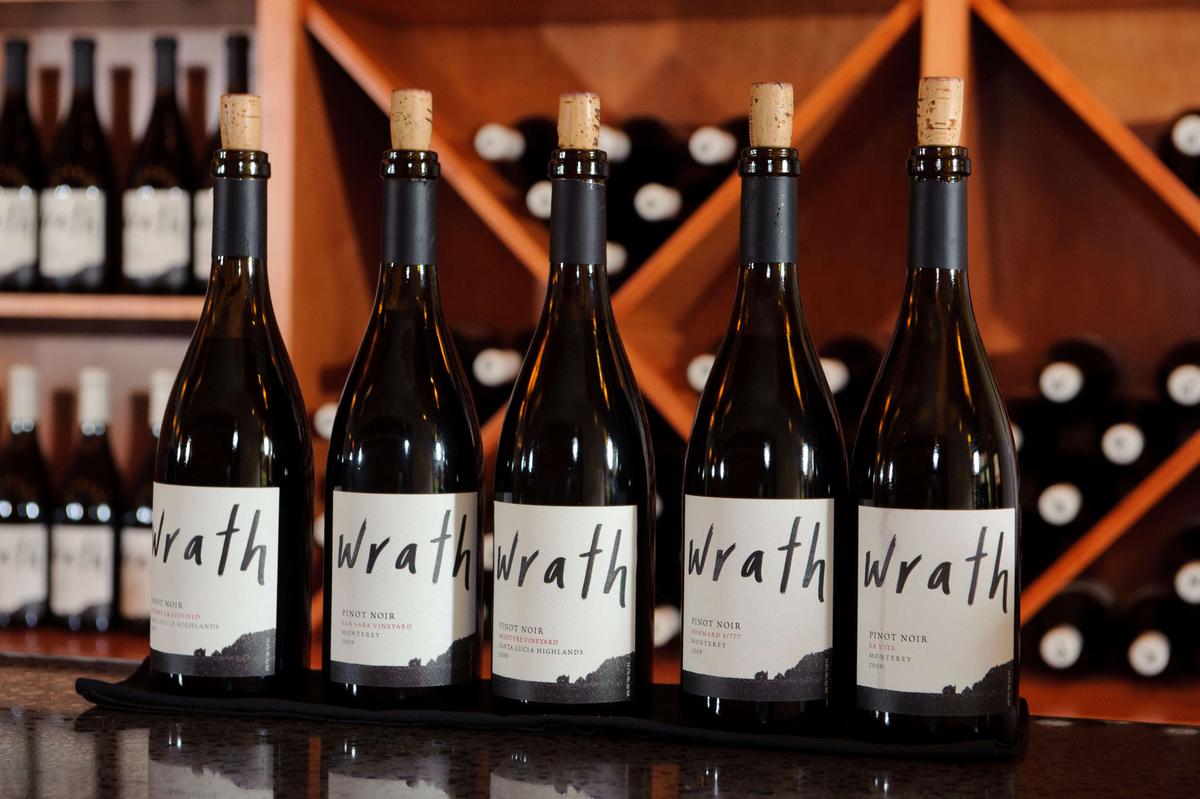 santa lucia highlands wine bottles tasting bar