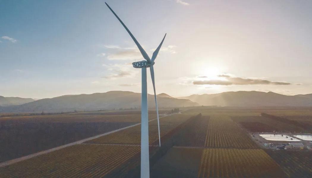 scheid vineyards wind turbine renewable energy