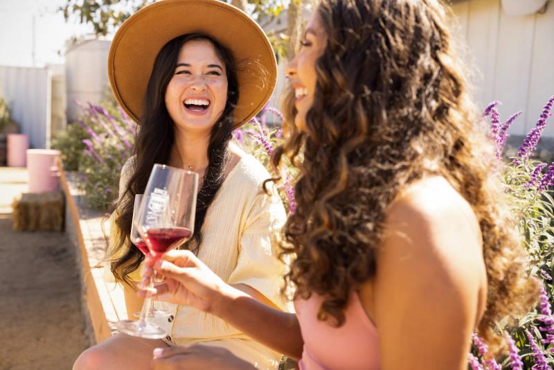 Wine tasting at Joyce Winery in Arroyo Seco, Monterey County.