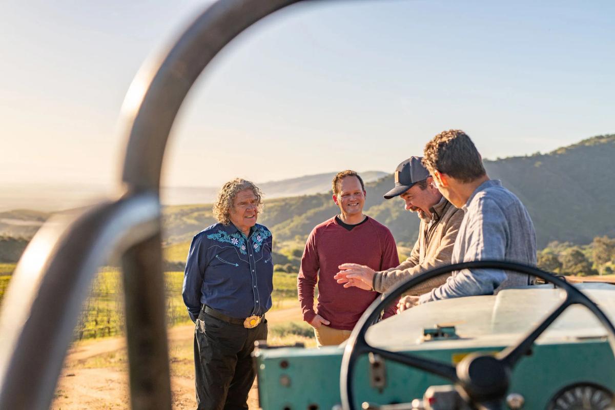 James Hall and James McCeney of Patz & Hall with Gary and Mark Pisoni of Pisoni Vineyards