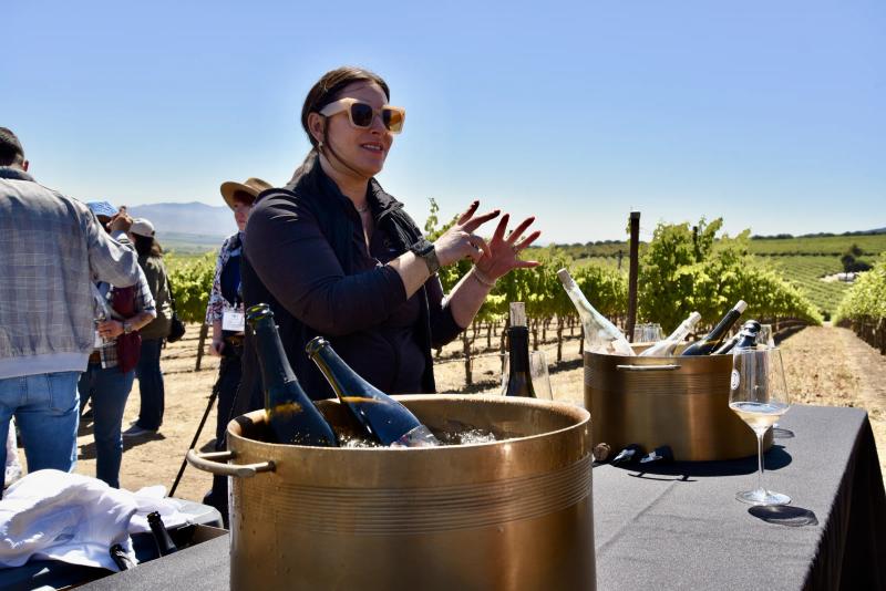 Sommelier education event at Caraccioli-Escolle Vineyard, Santa Lucia Highlands, CA.