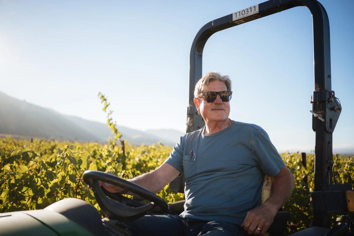 Morgan Winery founder Dan Morgan Lee at the Double L Vineyard in the Santa Lucia Highlands