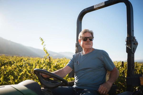 Morgan Winery founder Dan Morgan Lee at the Double L Vineyard in the Santa Lucia Highlands