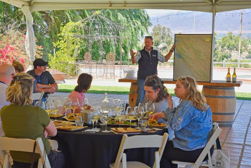 Sommelier education event at Cru Winery in Santa Lucia Highlands, Monterey County.