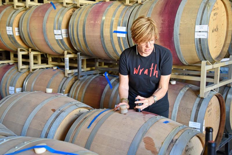 Sommelier education event at Wrath Wines in Santa Lucia Highlands, Monterey County.