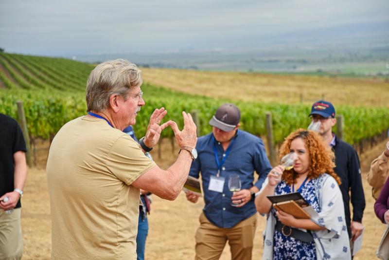 Sommelier education event at Morgan Winery's Double L Ranch in Santa Lucia Highlands, Monterey County.