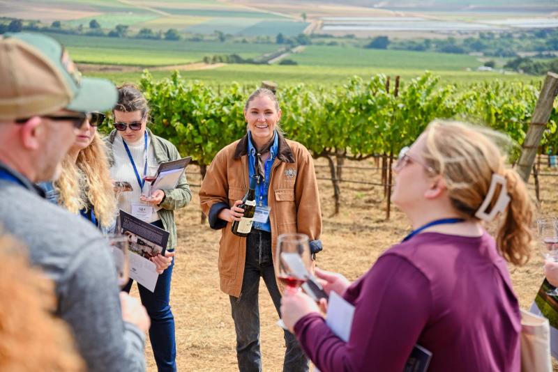 Sommelier education event at Morgan Wines, Double L Ranch, Santa Lucia Highlands, Monterey County.
