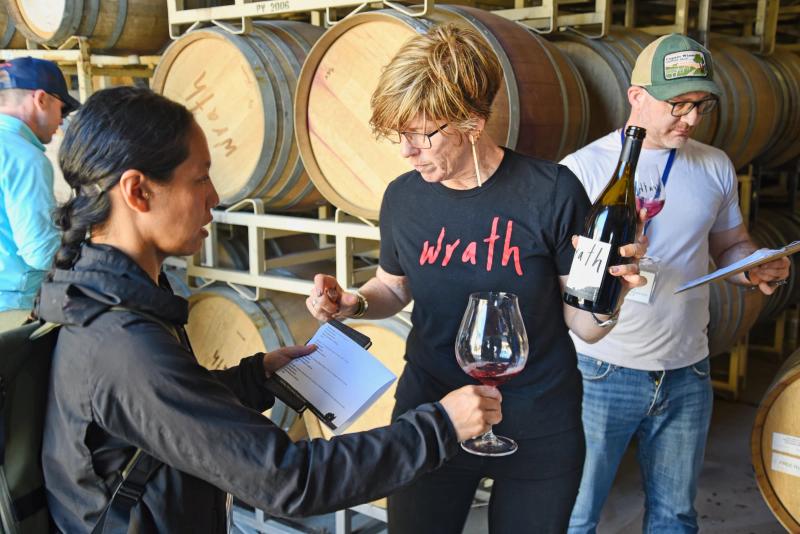 Sommelier education event at Wrath Wines, Santa Lucia Highlands, Monterey County.